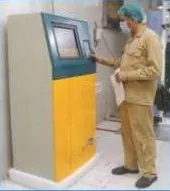 Operator checking the process control terminal