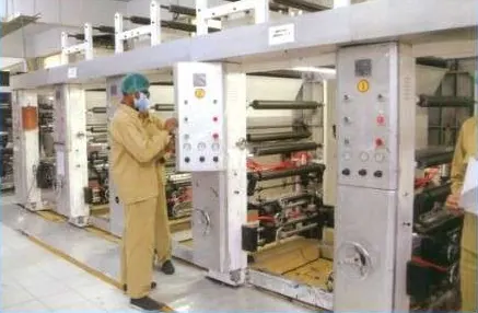 Multi-unit rotogravure printing line