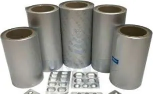 Rolls of pharmaceutical aluminium blister foil with blister packs